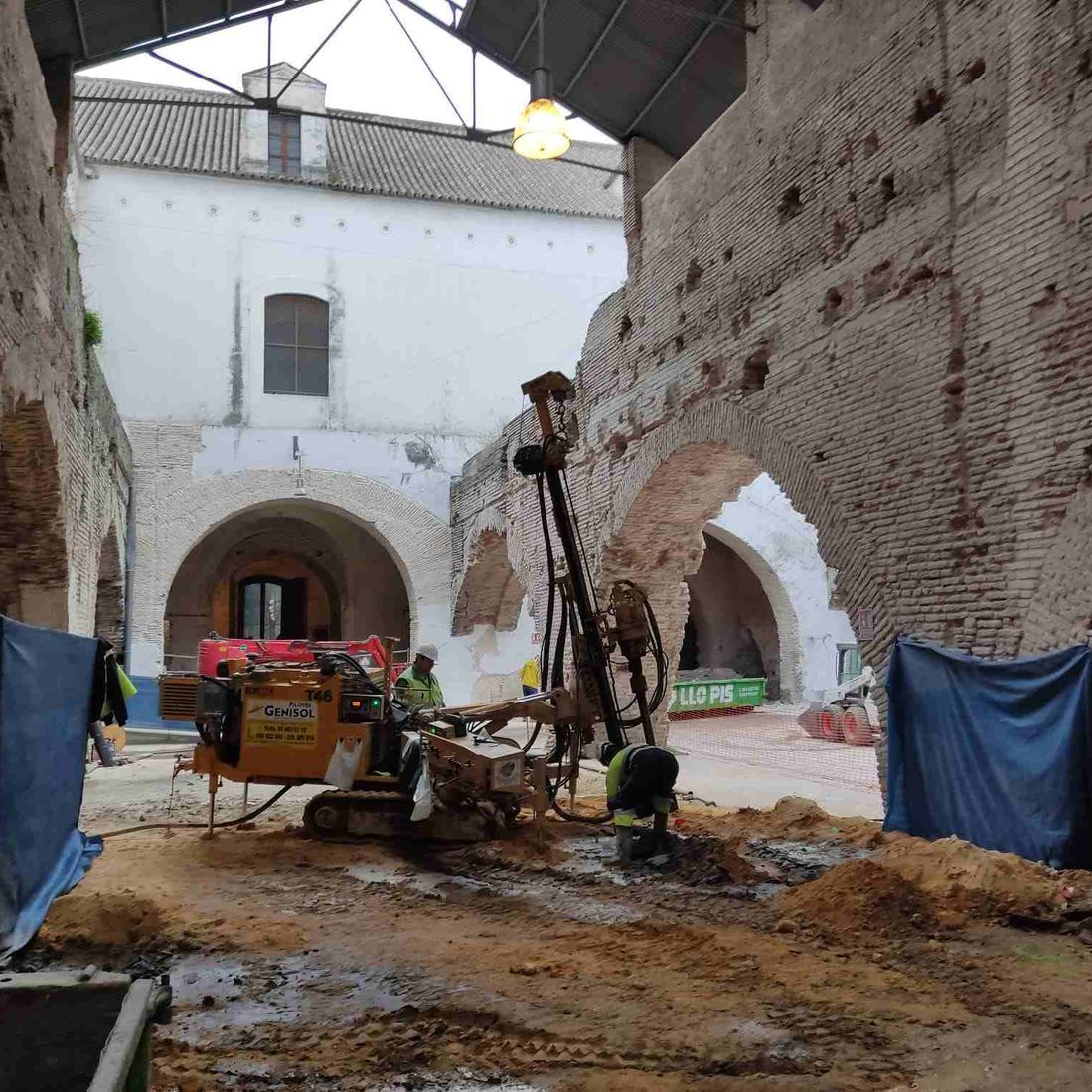 obras en el suelo